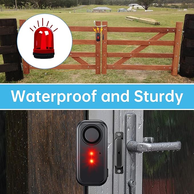 HENDUN Upgraded Window and Door Alarm with Remote, Pool Alarm for Kids Safety, IP66 Waterproof Indoor/Outdoor Home Security Sensor, Wireless Doorbell Chime/Buzzer When Opened Loud
