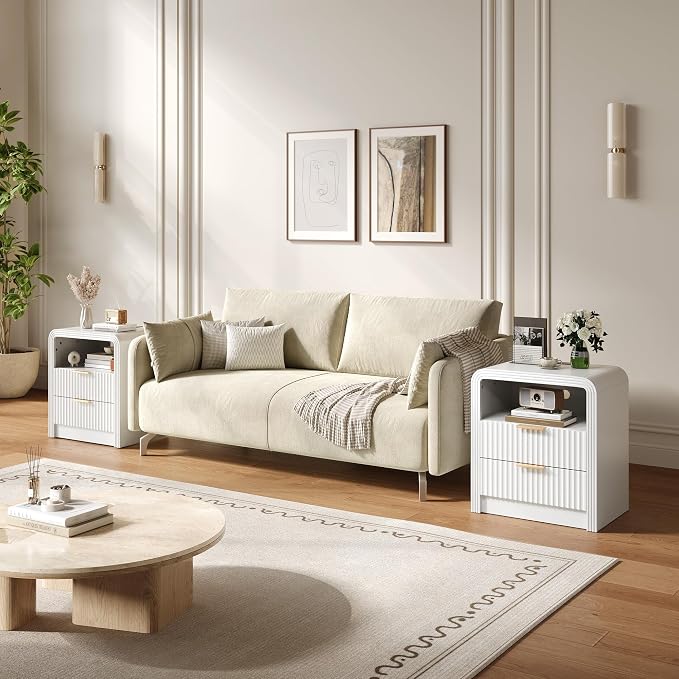 Decofy Fluted 2-Drawer Nightstand Set of 2 - Image 3