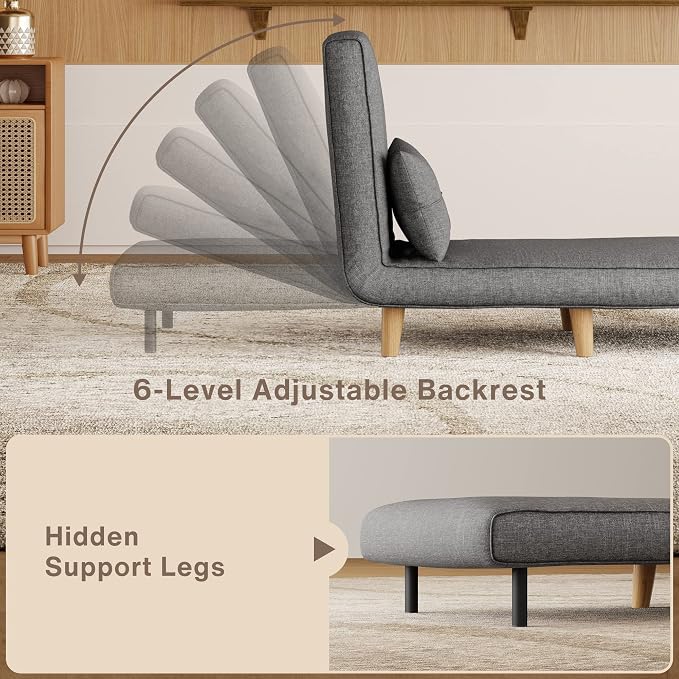 Aiho 3 in 1 Sleeper Chair Bed, Convertible Futon Sofa - Image 5