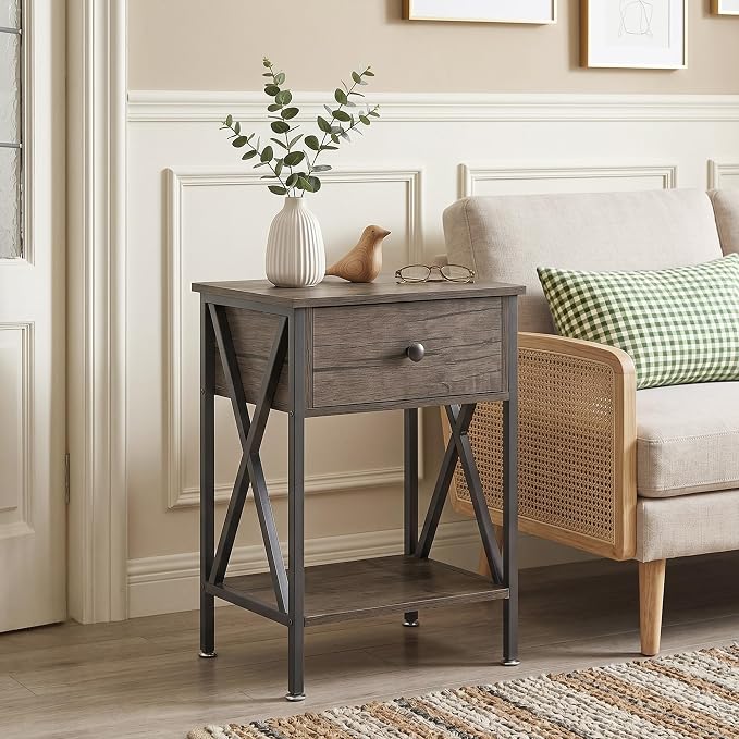 VECELO Nightstands Set of 2, Modern Bedside End Tables, Night Stands - Image 2