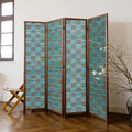 4 Panel Bamboo Room Divider, 5.6 ft Tall Double-Sided Folding Privacy Screen by PawlaBay