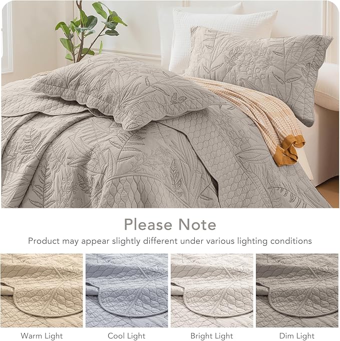Lady Ann Oversized Queen Quilt Set, Soft & Lightweight Linen Feel Quilted - Image 8