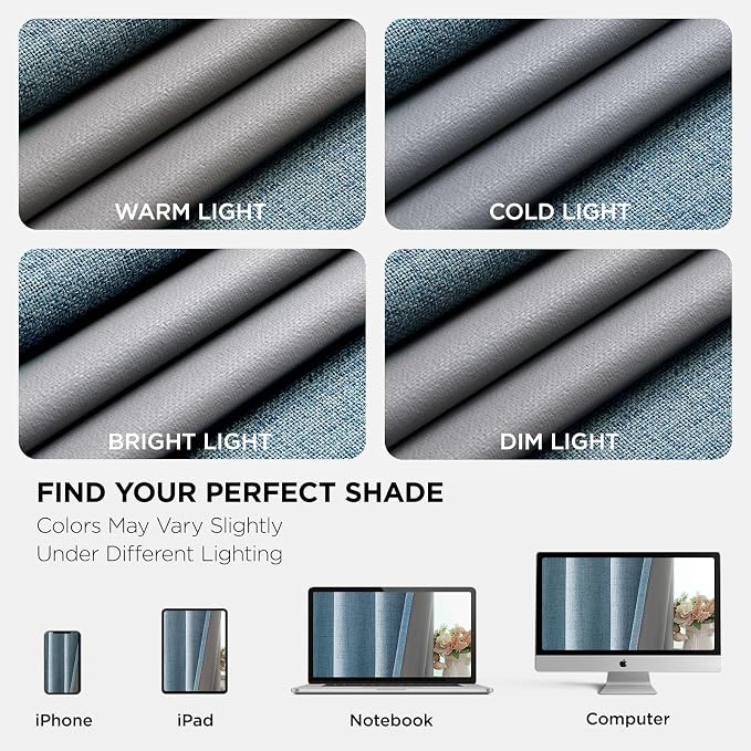 Joydeco Light Blue Blackout Curtains 90 Inches Long, Curtains 90 Inch Length 1 - Image 9