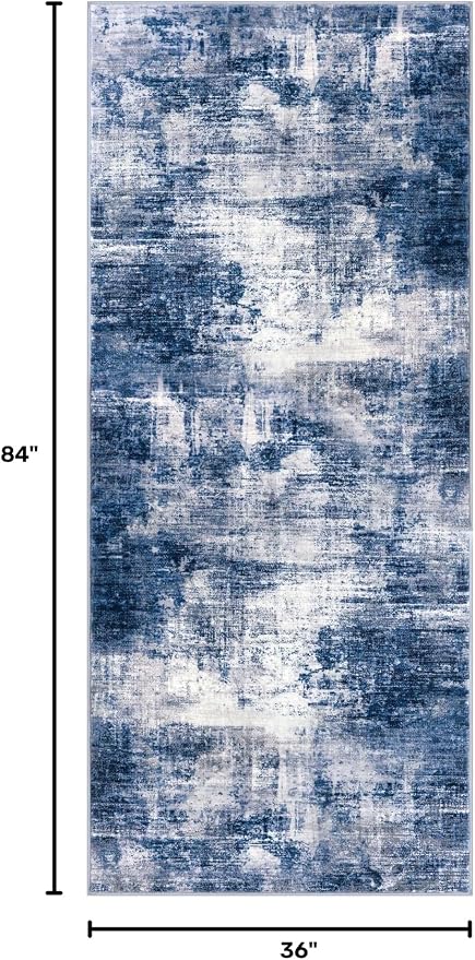 Abstract Runner Rug 3x7 Ft Washable Runners - Image 2