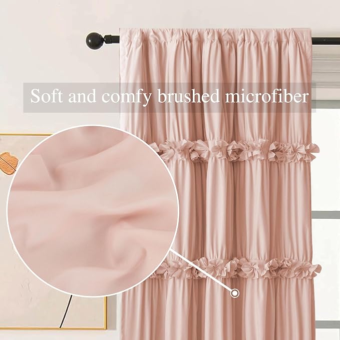 Thermal Insulated Window Curtains, Rustic Rod Pocket Drapes - Image 3