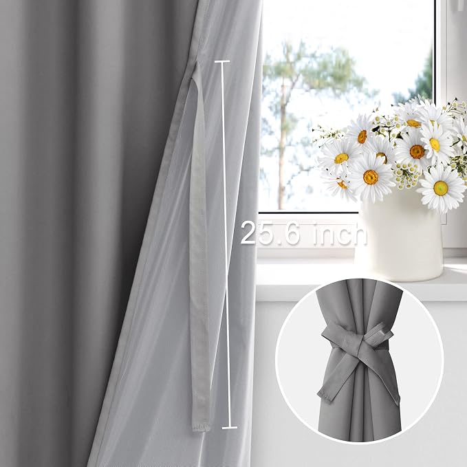 XWZO Total Blackout Curtains 54 Inches Long - Image 3