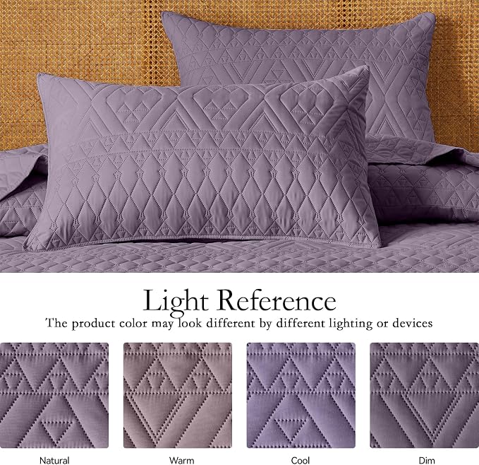 akkialla King/Cal King Quilt Set, Boho Geometric Pattern, Soft All-Season - Image 5