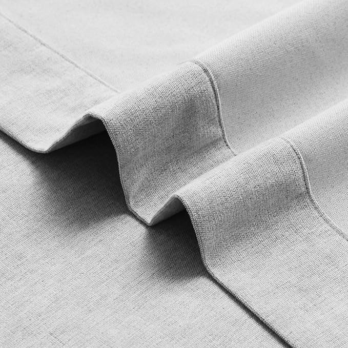 Macochico 52" Wx108 L 100% Blackout Curtains Extra Long Thermal Insulated Chenille Curtains for Living Room Bedroom Auditorium Home Theater Apricot Grey Grommet Curtains with Tieback Classic 1 Panel