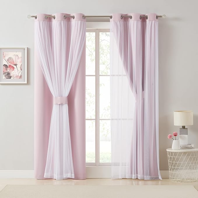 Bujasso Pink Blackout Curtains - Image 7