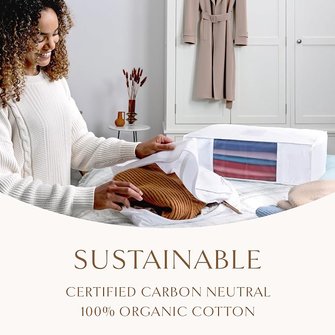 Luxury Organic Cotton Sweater and Blanket Storage Bag 20 Inch | Fits 9 Fine - Image 7