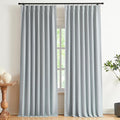 Vision Home Blue Gray Pinch Pleated Full Blackout Curtains Linen Blended Room by VisionHome