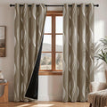 Deconovo Silver Foil Wave Pattern Total Blackout Curtain Panels, Living Room by Unknown