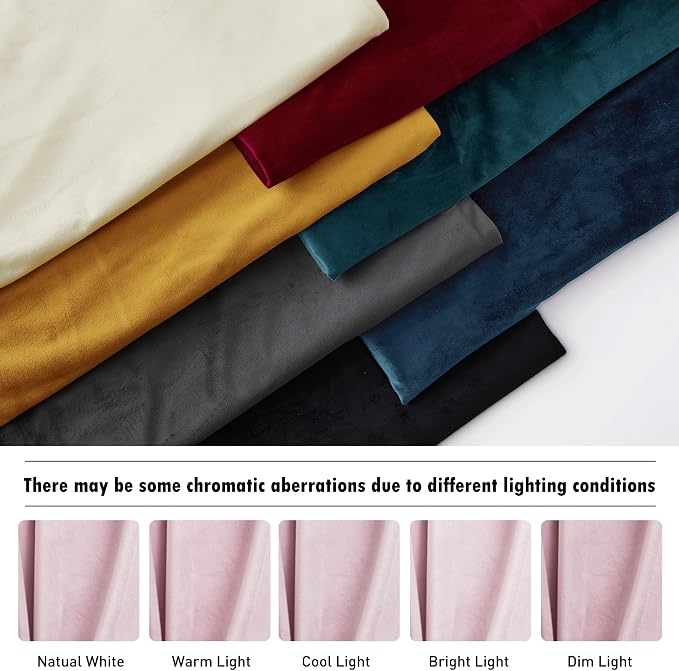 RYB HOME Blush Pink Velvet Curtains - Image 8