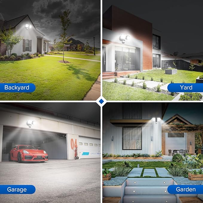 SANSI 36W 3600LM LED Motion Sensor Outdoor Light, 50,000 Hrs Lifespan Security Light, 350W Equiv 5000K Dusk to Dawn IP65 Flood Light, Super Bright for Backyard, Bright Series Black Motion Sensor Light