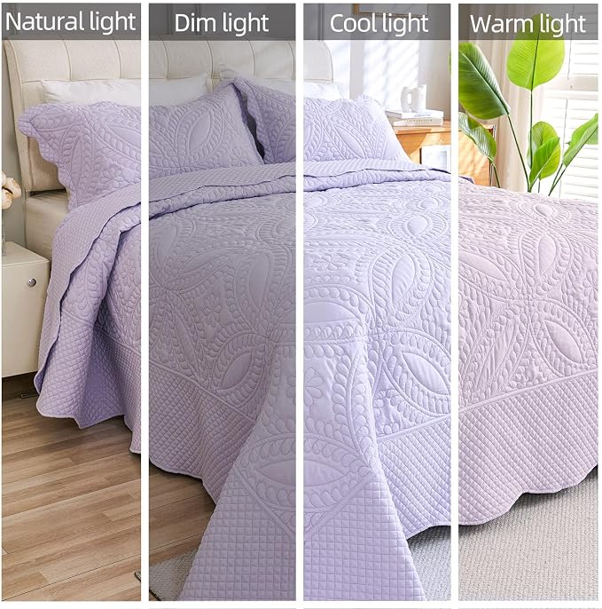 Cmfshape Oversize King Bedspread 120"x120", 3 Piece California King Quilt - Image 4