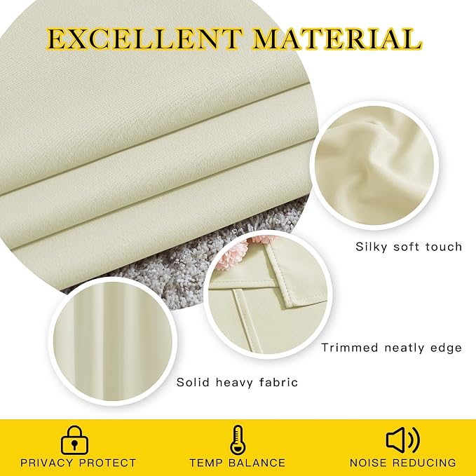 NICETOWN Short Window Curtains for Kitchen, Grommet Sunlight Reducing Solid - Image 4