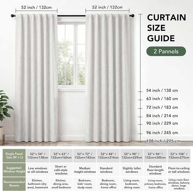 Deconovo Faux Linen 100% Blackout Curtains - Image 8