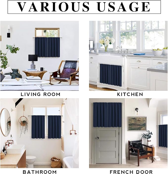 RYB HOME RV Curtains for Camper Windows, Mini Small Blackout Curtain Tiers | - Image 7