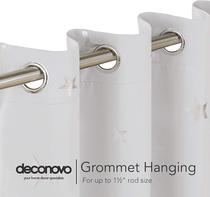 Deconovo Greyish White Blackout Curtains 2 Panel Set - Image 7