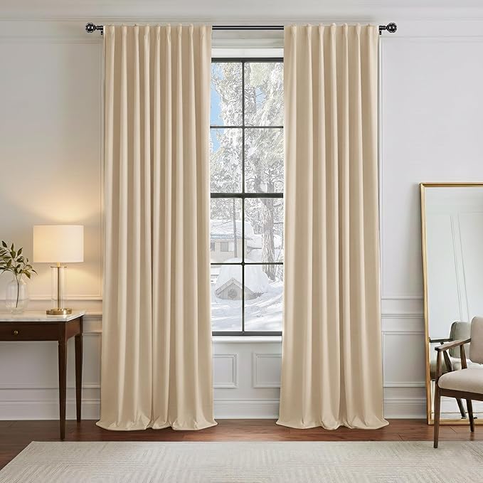 PONY DANCE Black Out Curtains 84 inch Long 2 Panels Burg by PONYDANCE