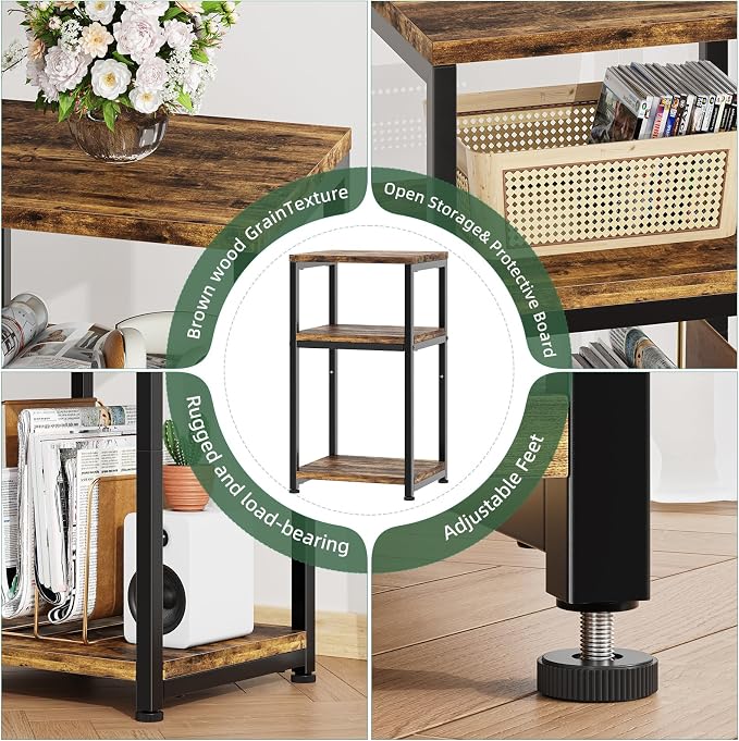 Simple Trending Side Table, End Table Night Stand, 3 Tiers Shelf - Image 7