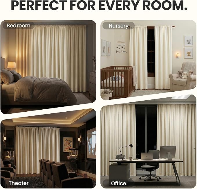 ECLIPSE Kendall Modern Blackout Thermal Rod Pocket Window Curtain - Image 6
