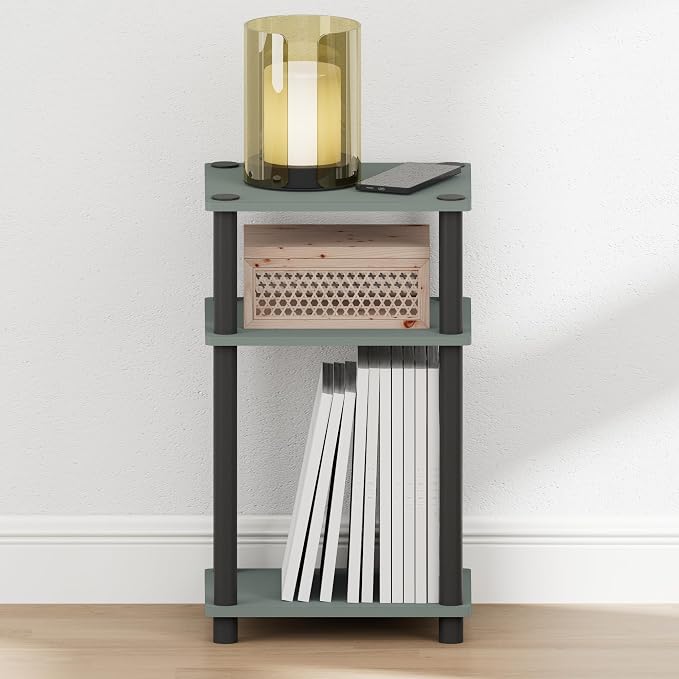 Furinno JUST Night Stand, 3-Tier Turn-N-Tube Nightstand, Toolless Bedside Table - Image 6