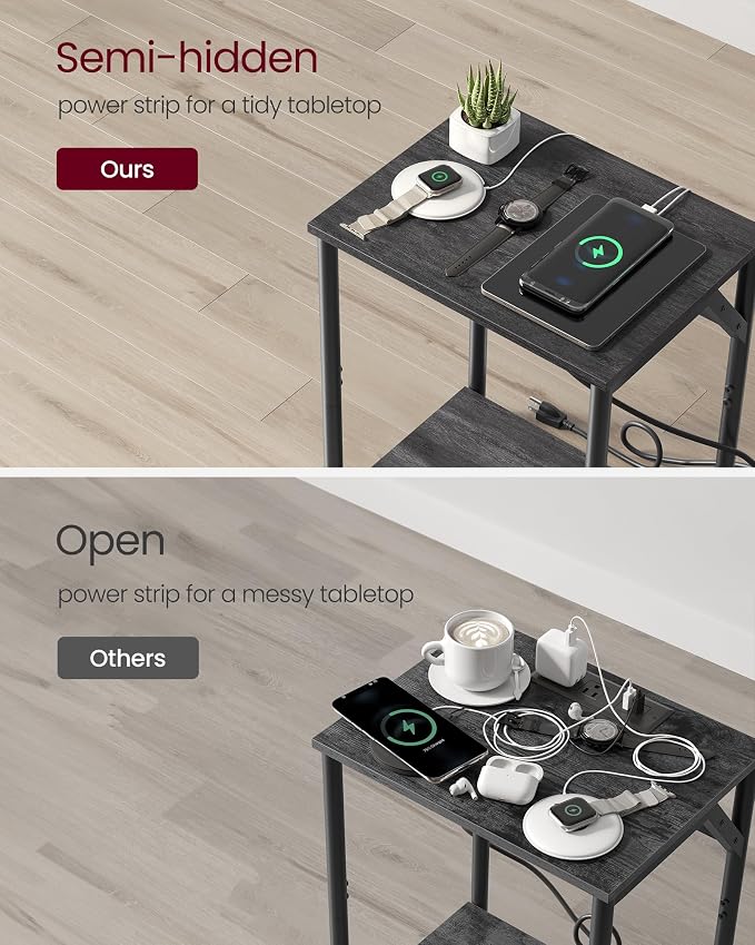 VASAGLE End Table with Charging Station, Small Side Tables - Image 5