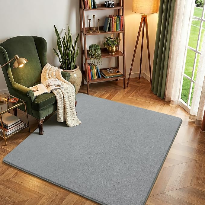 4x4 Square Area Rugs for Bedroom Living Room, Modern Non Slip Minimalist Carpet by AmeareaDirect