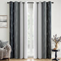 MIULEE Black and Greyish White Ombre Blackout Curtains 52Wx84L Set of 2 | Full by MIULEE