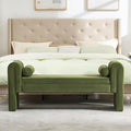 61" Velvet End of Bed Bench, Upholstered Seat by CDBBIB