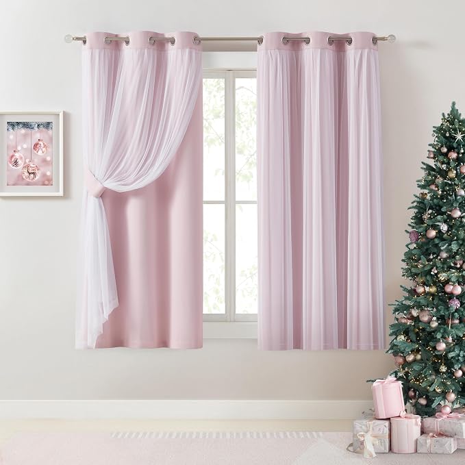 Bujasso Pink Blackout Curtains - Image 8