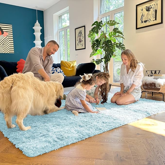 OLANLY 3x5 Machine Washable Small Bedside Rug, Soft Fluffy Shaggy Rugs - Image 7