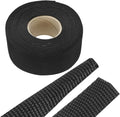 MECCANIXITY Braided Cable Sleeves Heat Shrinkable Fabric Sleeving, 1 3/8" 40ft Black 2:1 Ratio Heat Shrinkable Cord Protector for Harness Cable, Network Cable Protection, Cable Management