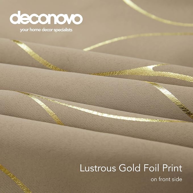 Deconovo Curtains for Living Room, Pattern Blackout Curtains 45 Inches Long | - Image 8
