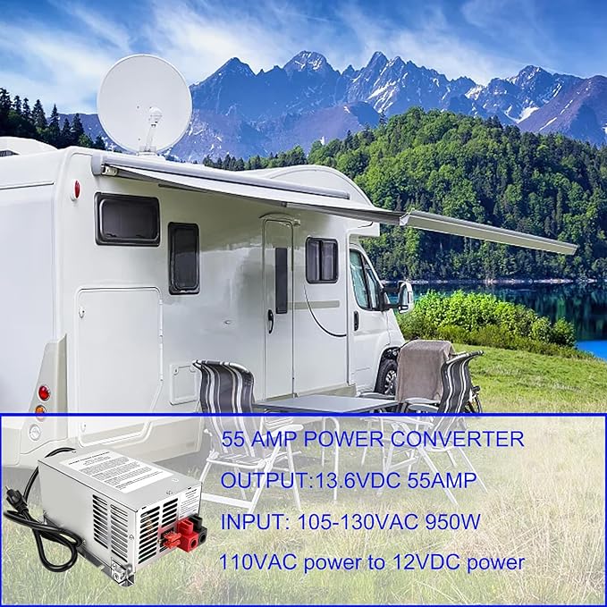 𝟐𝟎𝟐𝟓 𝐔𝐩𝐠𝐫𝐚𝐝𝐞 WF-9855 55 Amp Power Converter, Rv Power Converter, WF-9855-AD, Replace for RV Trailer Camper 9800 Series, WF-9855-AD, 55 Amp Power Converter for Rv, 5 Years Warranty