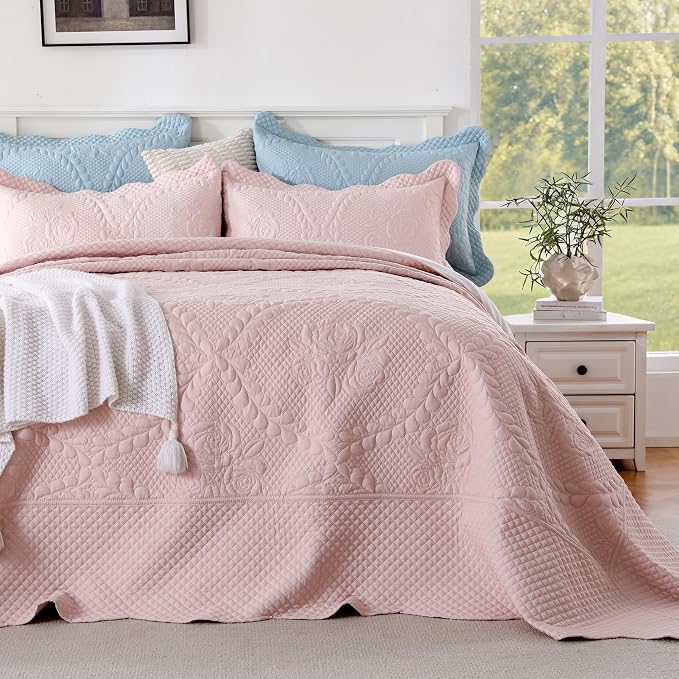 EVENHUG Oversized King Bedspreads California King Quilt Set - Image 4