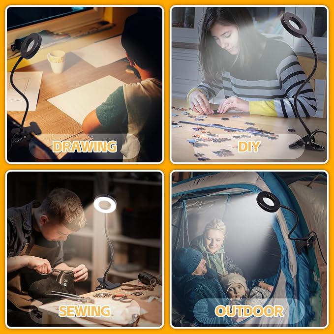 Foneso Desk Lamp Clip on Light, 48 LED USB Lamp - Image 4