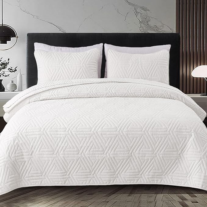 Whale Flotilla Soft Geometric Twin Quilt Set - Image 9