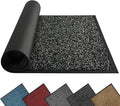 Mibao Front Door Mat, Dirt Trapper Welcome Mat for Outdoor Indoor, Non-Slip Waterproof Doormat, Durable Machine Washable Low Profile Entry Rug for Back Door Outside Patio Porch, 48" x 36", Black