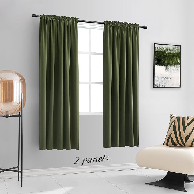 Dark Olive Green Blackout Curtains - Image 5