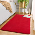 Modern Washable Runner Rugs, 2x4 Feet Red Bedroom Runner Rug | Small Area Rugs by AmeareaDirect