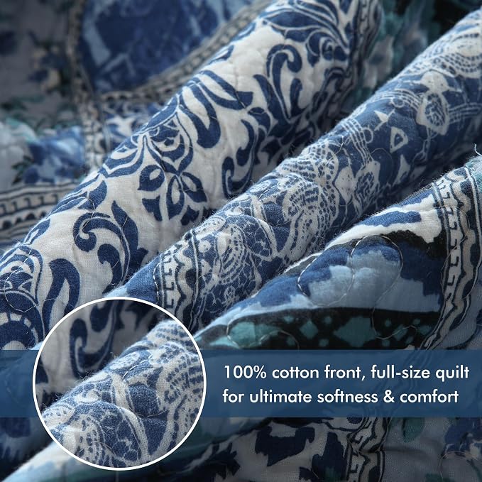 Etwel Cotton Patchwork Queen Size Quilt Set - Image 3