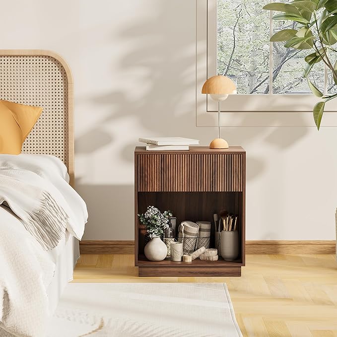 Fluted Nightstands Set of 2, Modern Bedside Table - Image 7