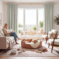 RYB HOME Cream Linen 100% Blackout Curtains by RYBHOME