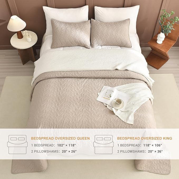 Lady Ann Queen Bedspreads 102x118 Leaves Pattern Printed Bedspreads & Coverlets - Image 6
