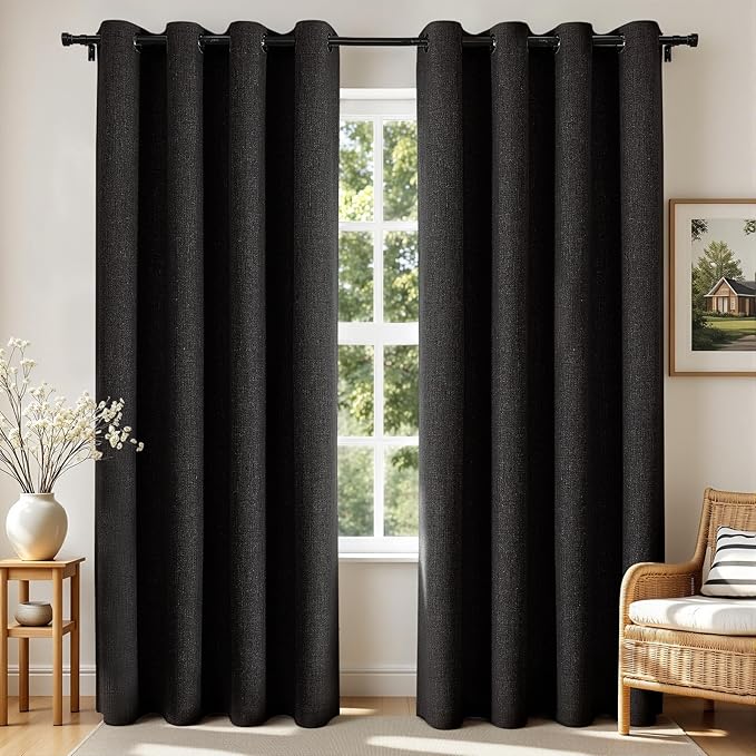 Joydeco Blackout Curtains 84 Inches Long 2 Panels Burg, Room Darkening Curtains by JOYDECO
