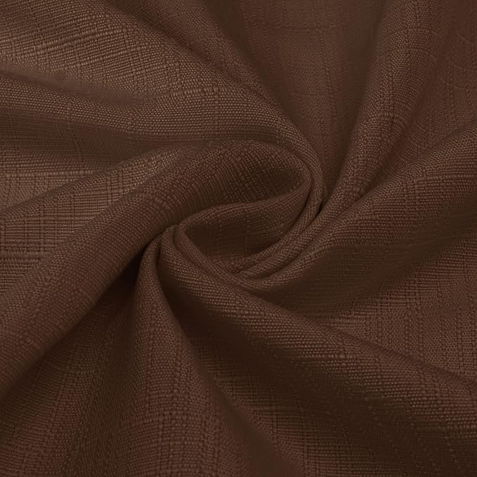 Diraysid 100% Blackout Curtains Chocolate Brown Linen Curtains - Image 8