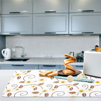 RAY STAR 12X120 Inch Shelf Liner for Kitchen Cabinets, Non-Adhesive Cabinet Liner Washable, PVC Drawer Liner for Dresser Non-Slip Bathroom (Yellow Flower)(5 Roll)