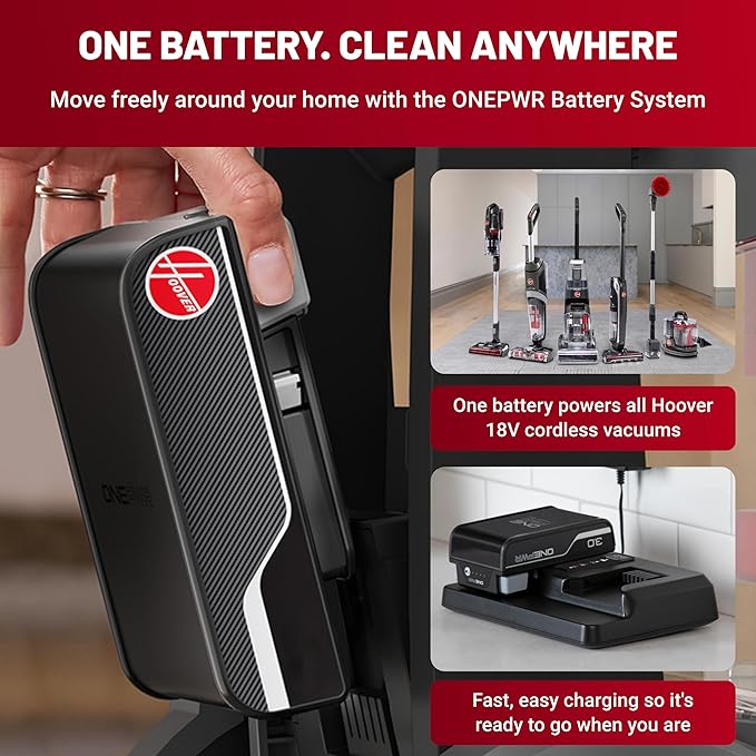 Hoover ONEPWR WindTunnel Emerge Pet+ Cordless Stick Vacuum Cleaner, Lightweight Stick Vac, Powerful and Quiet Cleaning, Self Standing, No Wall Mount Required, Cordless Vacuum Cleaners for Home Use